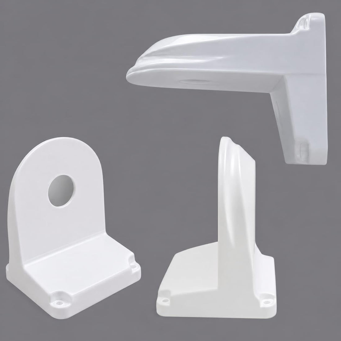 Wall Mount Security Camera Mount, White, Stylish Design with Ventilation Holes