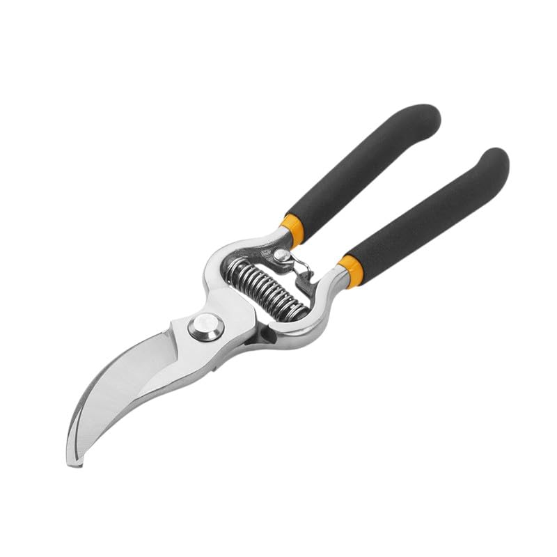 Tolsen Bypass Pattern Pruning Shears, 8 Inch, Black and Orange, 31018