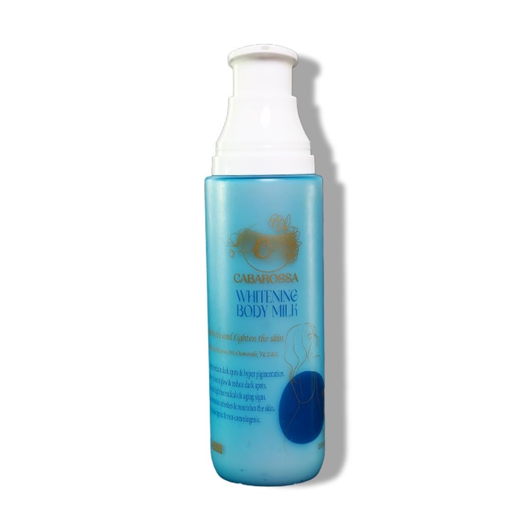 Cabarossa Whitening Body Milk 200ml – Instant Brightening & 48H Moisturizing Body Lotion with Goat’s Milk, Aloe Vera, Jojoba & Sweet Almond Oil – Nourishing & Long-Lasting Fragrance - 200 gm