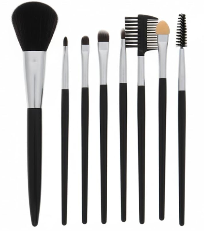 7pcs Ceramic Make-Up Brush Soft Bristles Convenient Daily Make-Up Tool Set Blush Eyeshadow Concealer Brush Loose Powder Highlighter Foundation Full Women Beauty Tool Set-BLACK COLOR