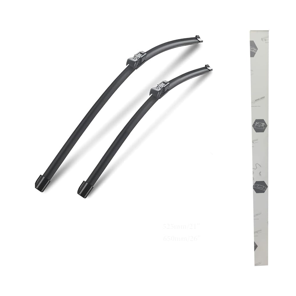 Generic Peugeot 307 Windshield Wiper Blade Set, 650mm/26-Inch and 700mm/28-Inch, 2-Piece, Front, High Quality Natural Rubber, Universal Fit, Direct Replacement