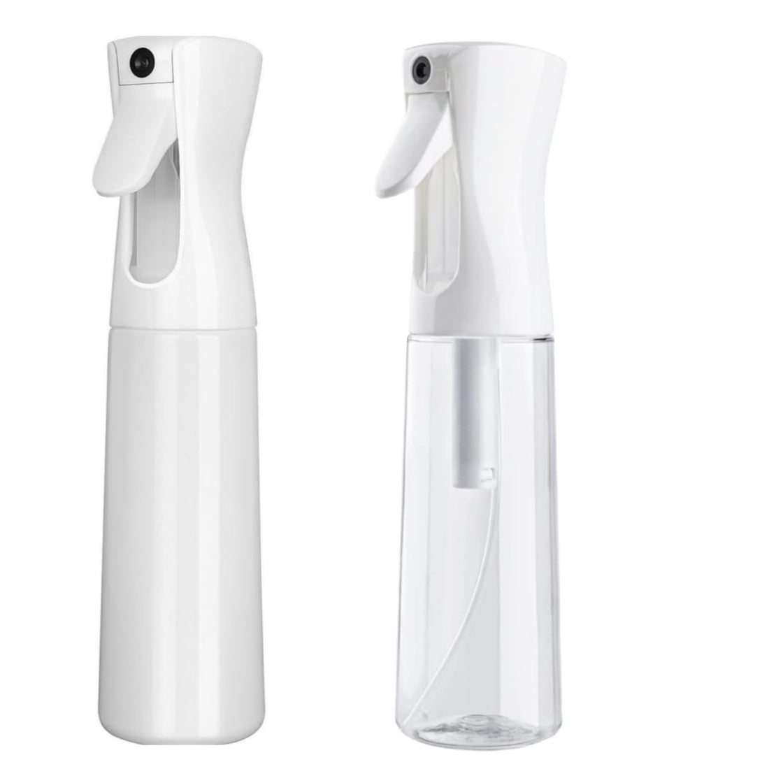 Misto Continuous Spray Bottle with Ultra Fine Mist - 10.1oz/300ml for Hair, Home Cleaning, Salons, Plants, Aromatherapy, and More - Hair Spray Bottle, Barber Accessories (2 Pack) (white)