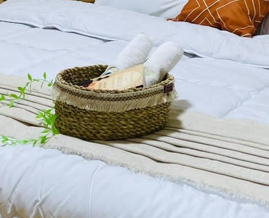 MacrameStore- Oval Halfa Organizer 30×25 cm - منظم بيضاوي حلفا