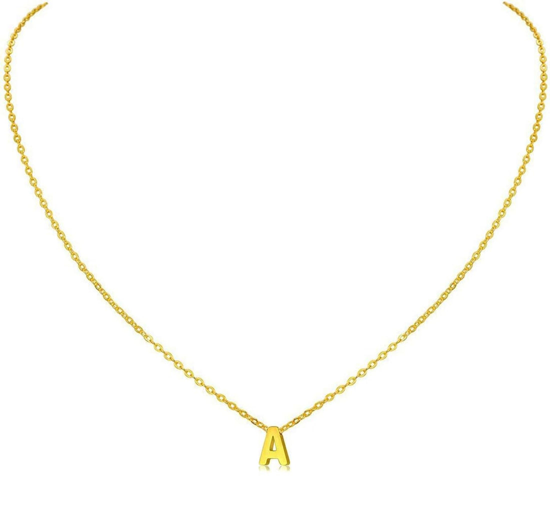 Julia Store Dainty Initial Necklaces for Women 18K Gold Plated Stainless Steel Trendy Letter Necklace Personalized Initial Love Pendant Necklace Tiny Letter Name Necklaces Gift