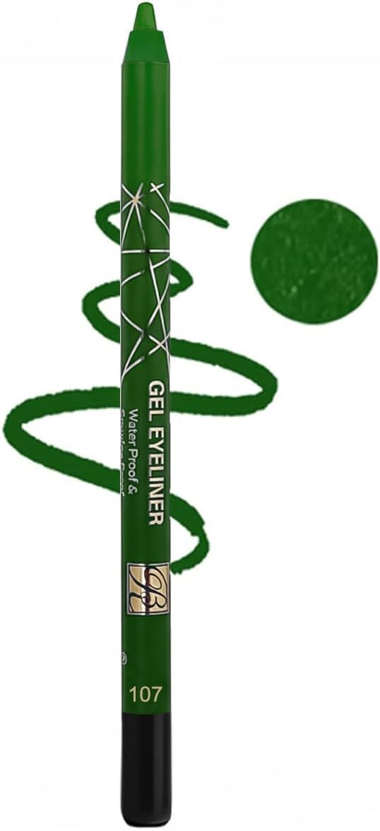 ROSE BERRY Eyeliner Waterproof Glitter Pencil, Green, Long-Lasting, Shade 107