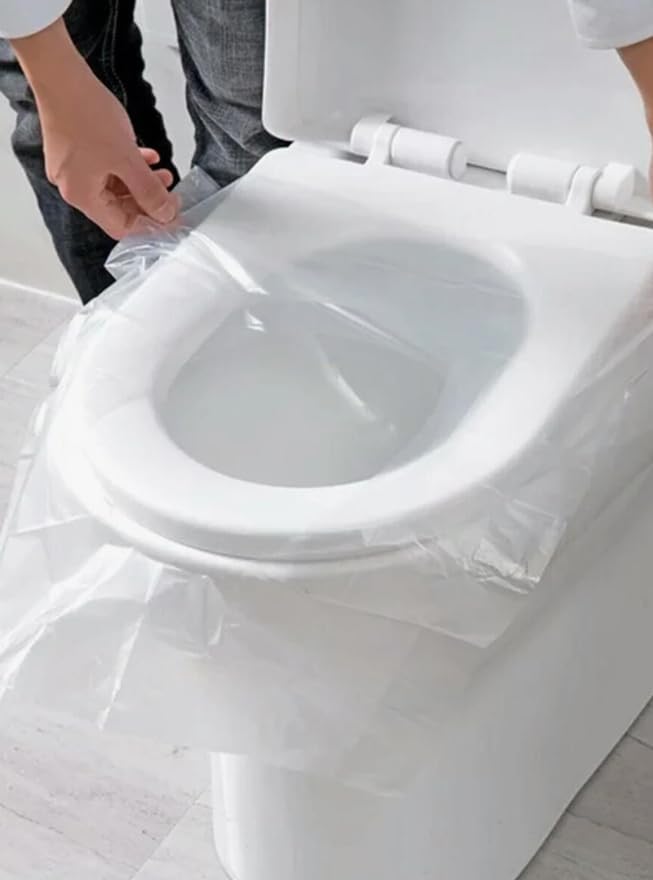 50 Disposable Travel Toilet Seat Covers, Portable Waterproof Toilet Mats, Travel Essentials