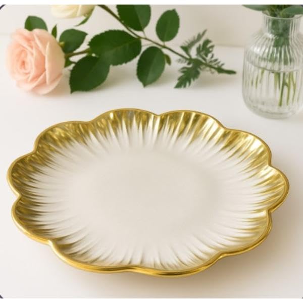 Home Care TT-798 10-Inch Porcelain Plate, 25cm, Pack of 1, Kitchen Dining