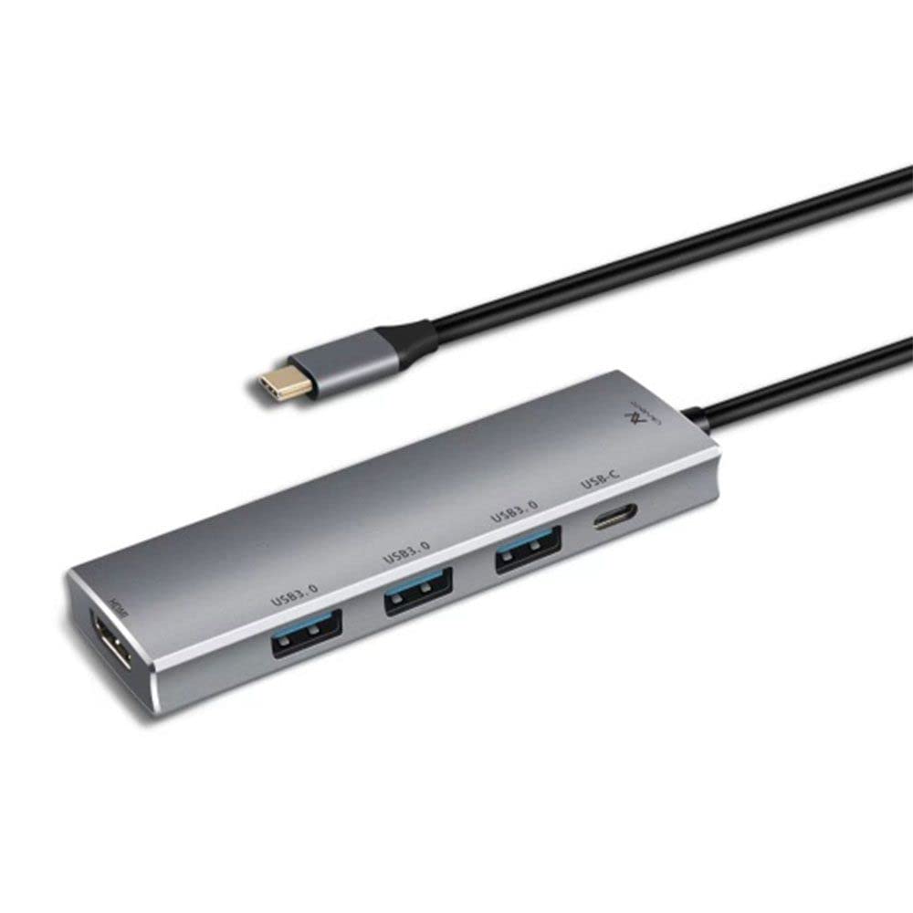 L'AVVENTO (US015) | Type-C Hub 5-in-1 | 3 USB 3.0 + HDMI 4K + 87W PD Charging | Aluminum Design | Plug & Play