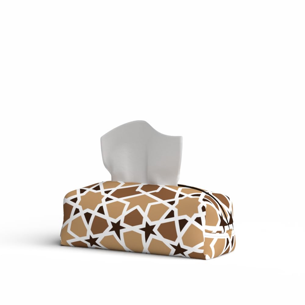 ART MOOD HOME Fabric Tissue Box Cover Premium Fabric Tissue Holder With Leather Layer Inside for Home, Office, and Car Durable and Elegant Tissue Dispenser for Standard Tissue Boxes - Asala