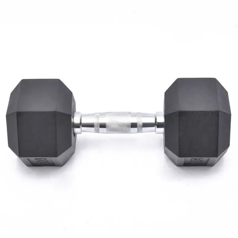 Rubber Hex Dumbbells - Hex Shaped Heads to Prevent Rolling and Injury - Ergonomic Hand Weights for Exercise, Therapy, Muscle Building, Strength and Weight Training