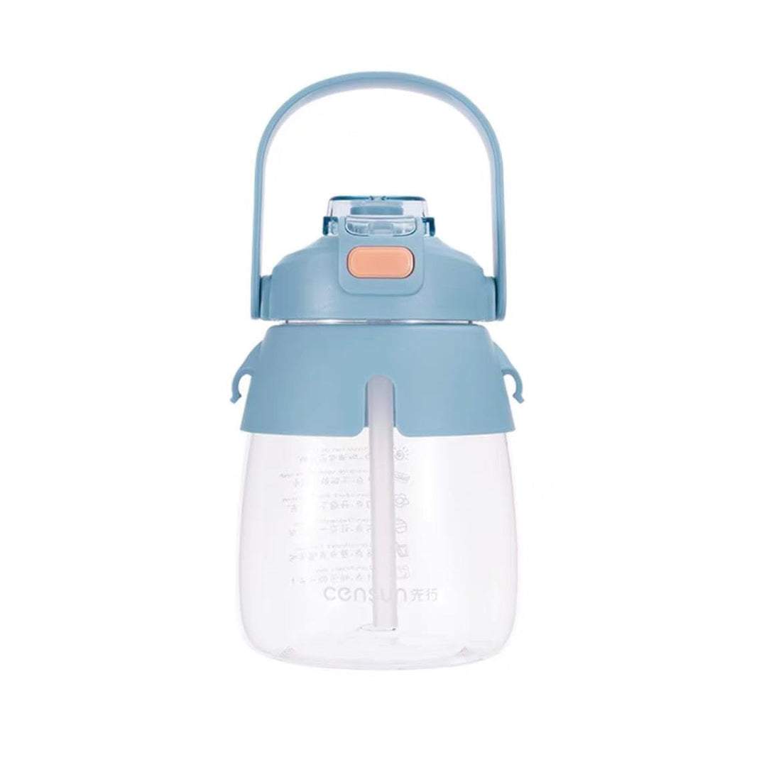 High Looking Student Sports Water Bottle, 1100ml Leakproof BPA Free Sports Water Bottle for Gym Yoga Cycling Running Camping (Blue)