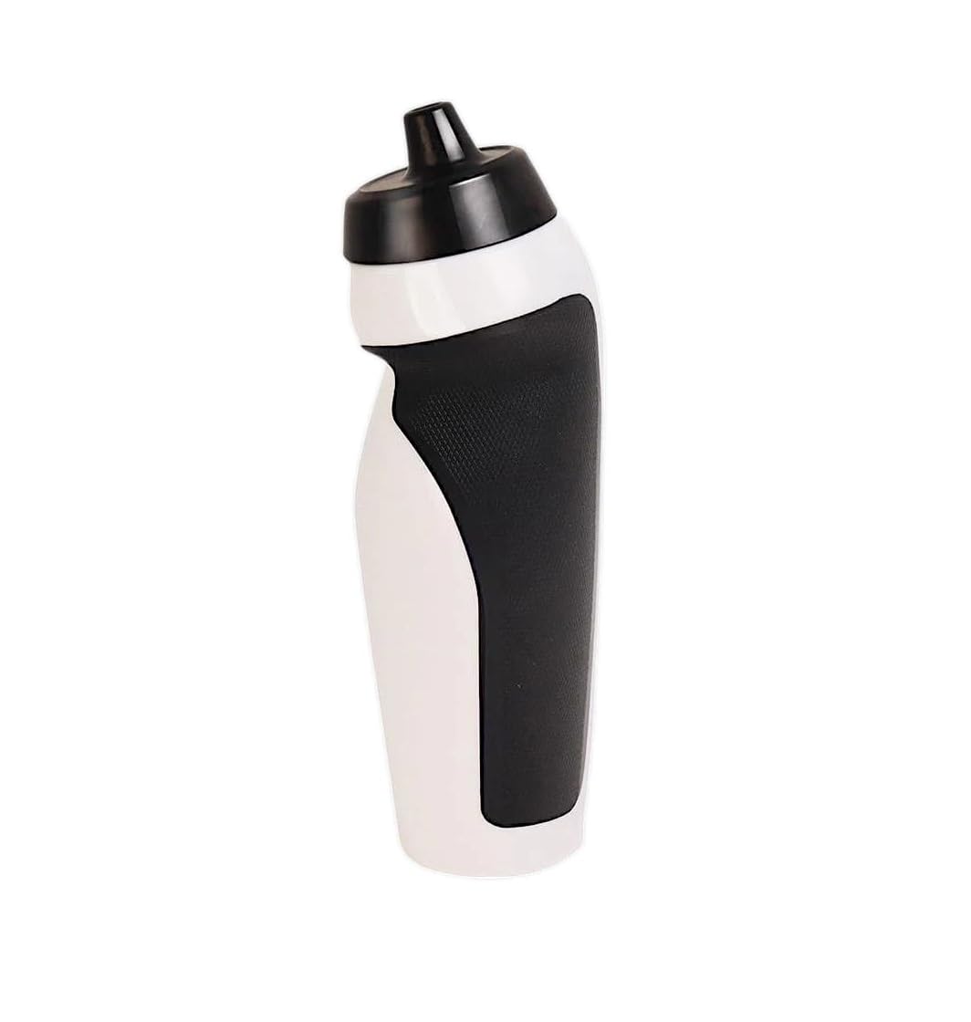 600ml Sports Squeeze Shaker Comfortable Grip Gym Travel Leak Proof (white)