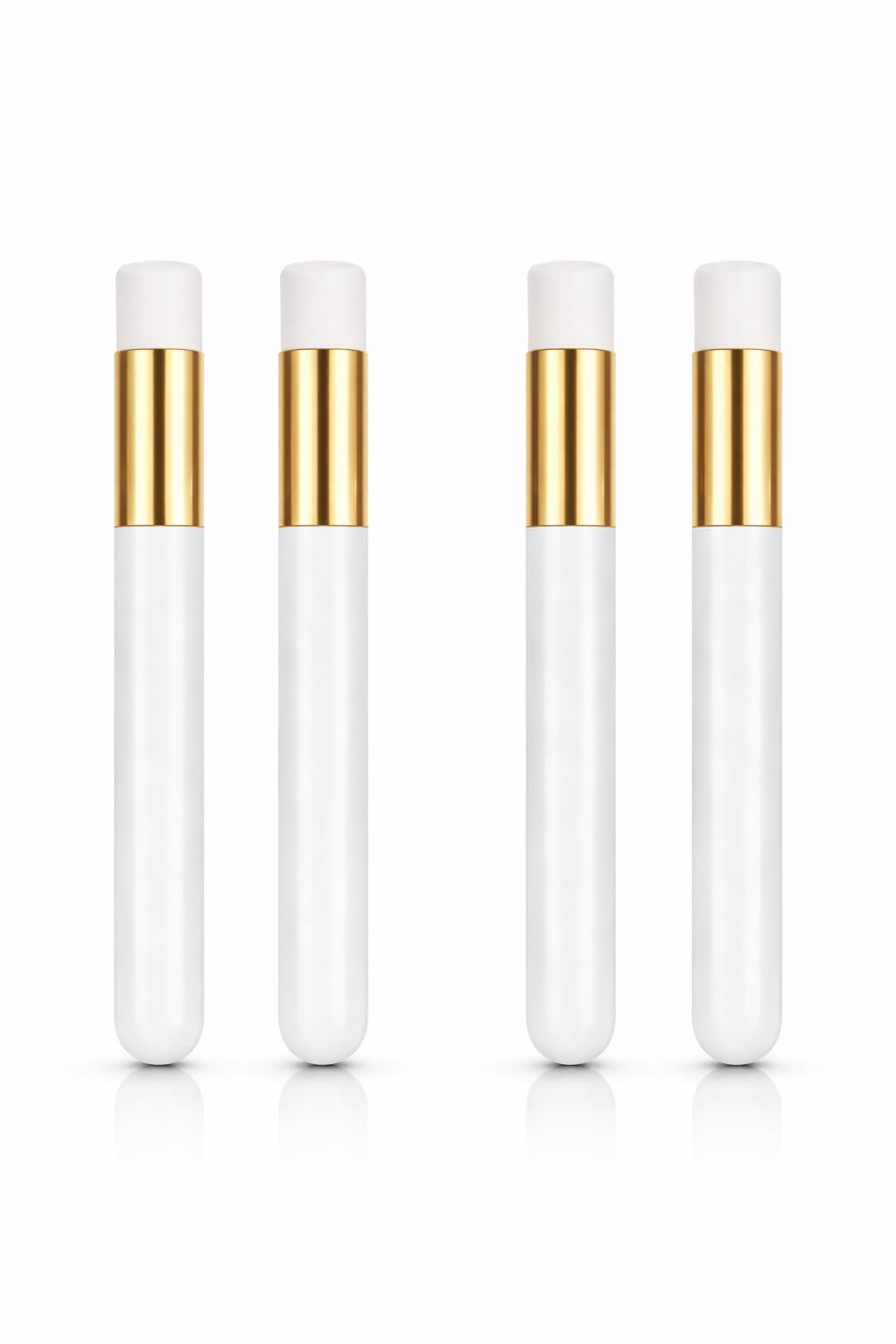 4 Pack Lash Cleansing Brush Set (Black & White Mix), Soft Sponge Tip Eyelash Cleanser Applicators for Lash Shampoo and Extension Care, Reusable Lash Wash Tools for Home or Salon (White, 4)