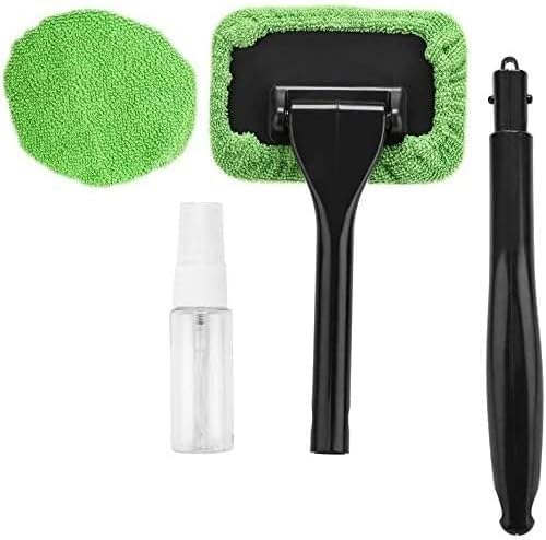 Windshield Cleaning Tool - Microfiber Cloth Car Window Cleanser Brush - Detachable Handle, Auto Glass Wiper, Interior Accessories, Car Cleaning Kit