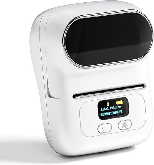 TECHZONE Portable Bluetooth Thermal Label Maker – Inkless, Battery-Powered Wireless Sticker Printer for Home, Office, Retail & DIY (White)