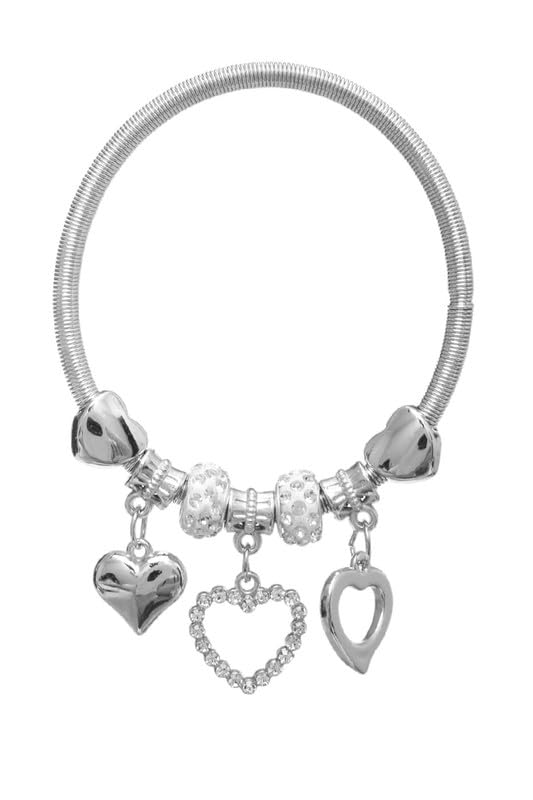 Hraet-shaped anklet and bracelet for women - Silver