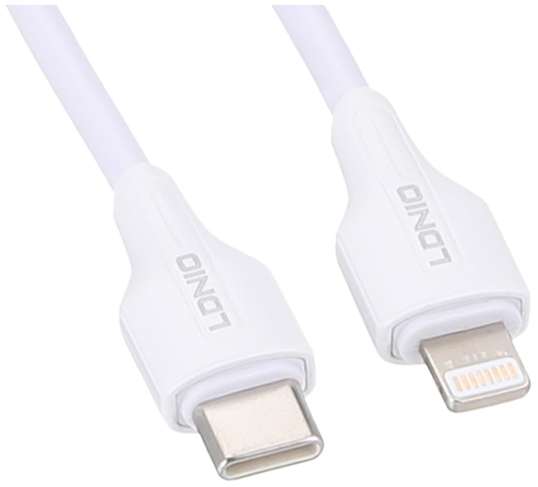 Ldnio LC122I Fast Charging Data Cable Lightning To USB-C, 2M Length, 30 Watt Power Max - White