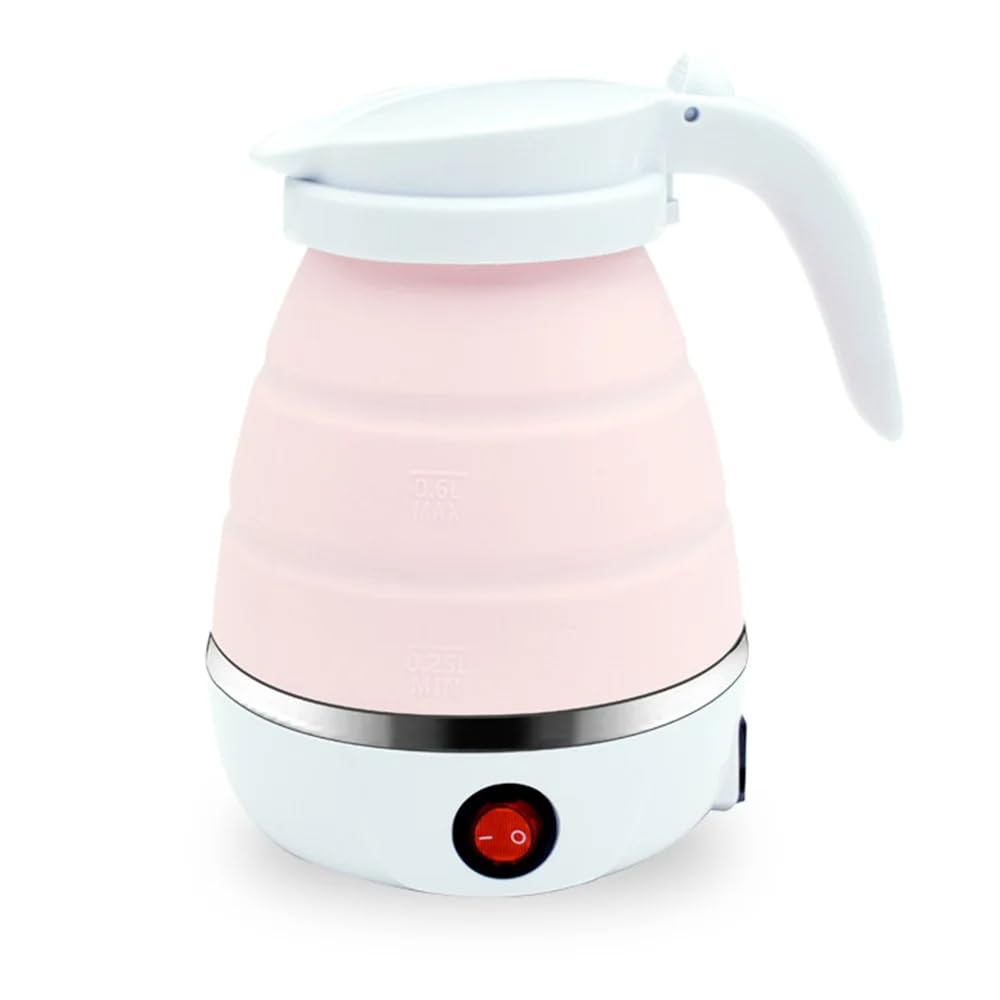 Next store Collapsible Silicone Water Kettle – 600ml – Portable Leak Proof Electric Kettle – Ideal for Travel, Camping and Home Use (Pink)