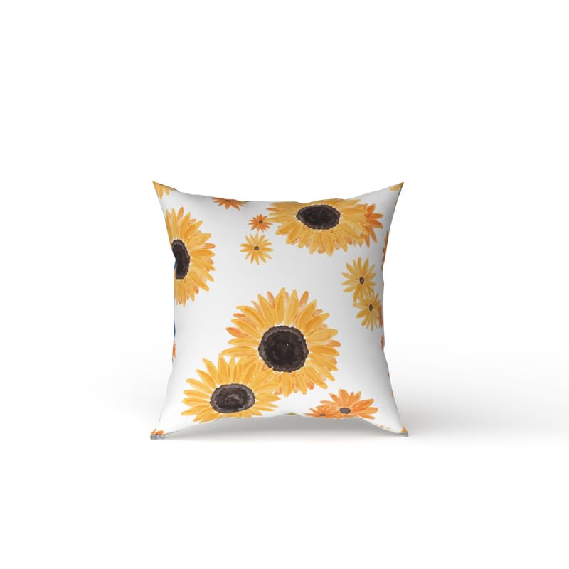 ART MOOD HOME Sun Flower Cushion Cover Velvet White*Yellow 40W * 40L CM