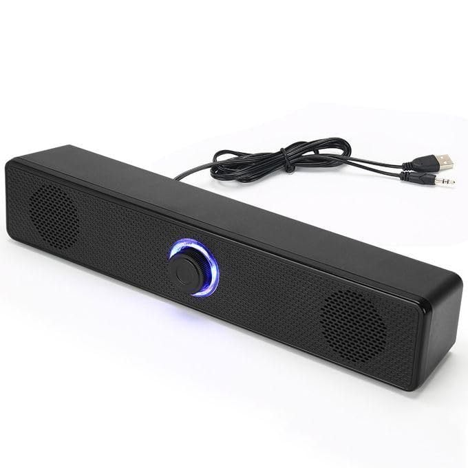 Computer Speaker soundbar - 3W * 2.0 channels - 3.5mm Jack + USB Powered For Laptop, Desktop