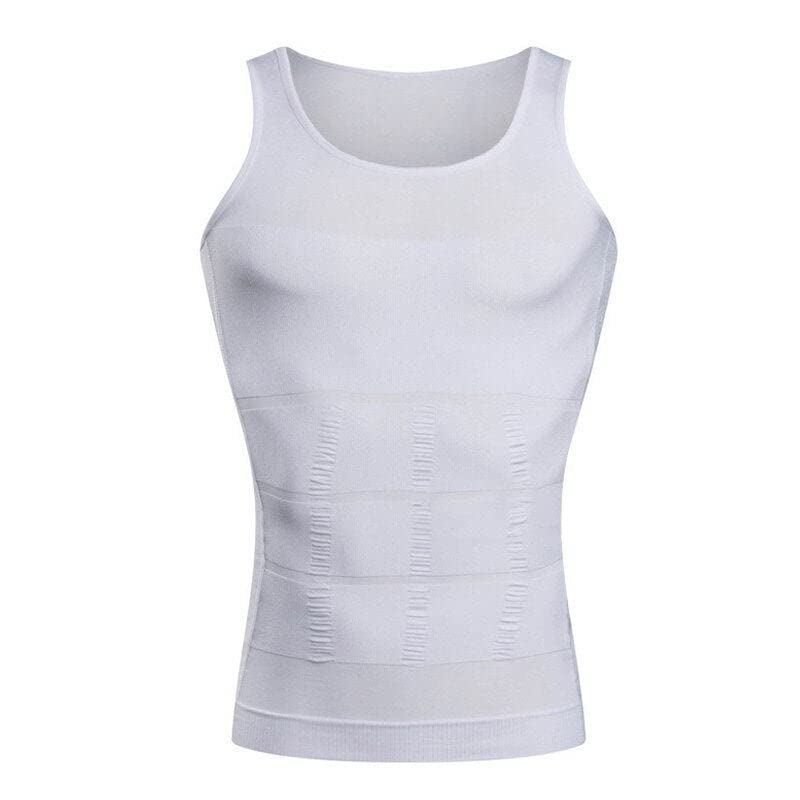 Two year warranty,hot vest body slimming belt bodysuit shapewear waist control tops girdle shirt tummy trimmer t shirt plus size men shaperWhiteS 697603