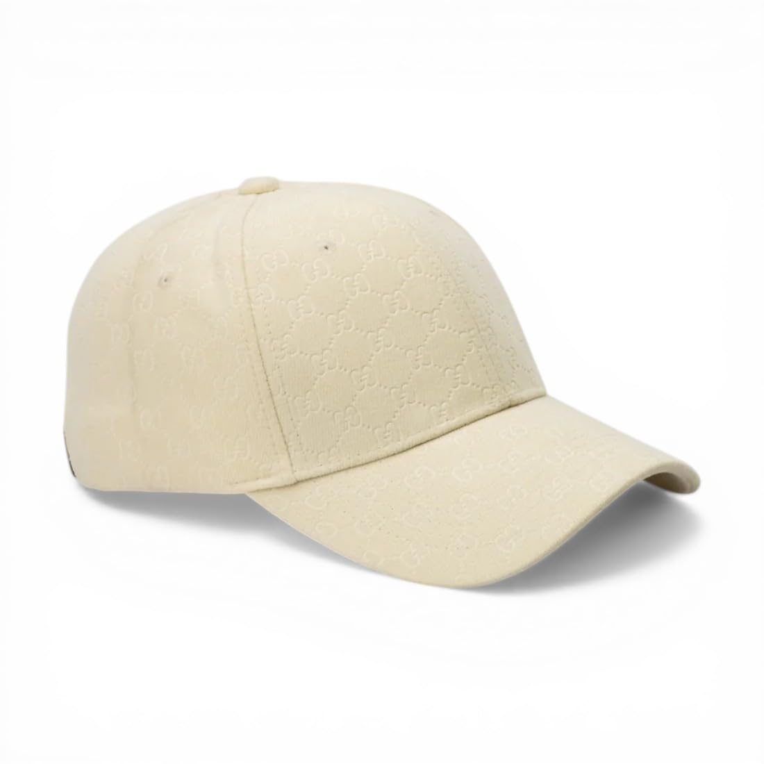 BABA CAP Luxury Designer Inspired Baseball Hat - Monogram All-Over Print Fashion Cap - Premium Jacquard Canvas Dad Hat for Men & Women - Beige