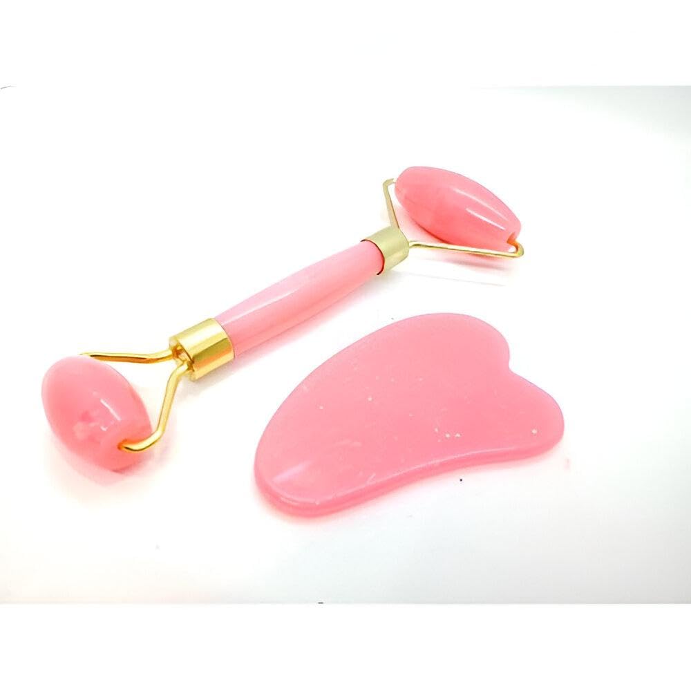 Skin Care Tools - Professional Jade and Gua Sha Kit for At-Home Spa Treatments, Enhancing Product Absorption and Facial Contour Definition (Option 1)