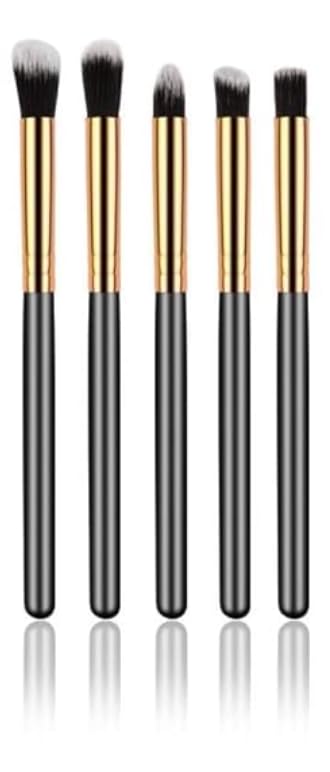 6 Pcs Professional Makeup Brush Set made of Synthetic Bristles with Ultra Soft Powder Brush set, Eyeshadow Brush for makeup (Pack of 6-black or white color)