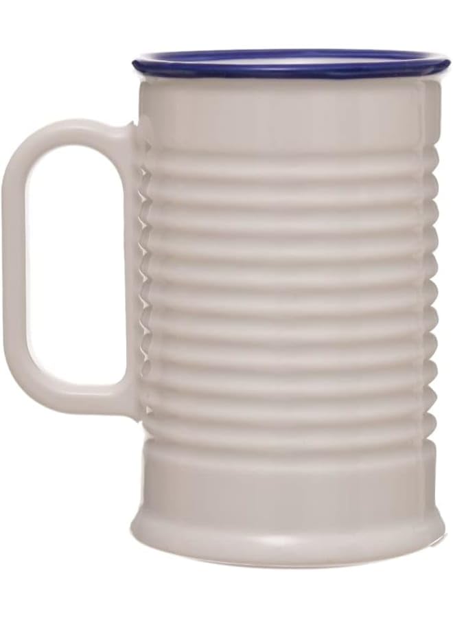 Rosa Can White Dark Blue Line Porcelain Mug With Durable Material For Home And Office