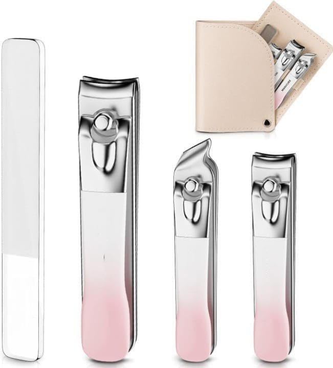 Nail Clippers Professional Stainless Steel Fingernail and Toenail Clippers Sharp and Durable Grooming Tool for Men and Women Perfect for Home and Outdoor Travel-MULTICOLOR