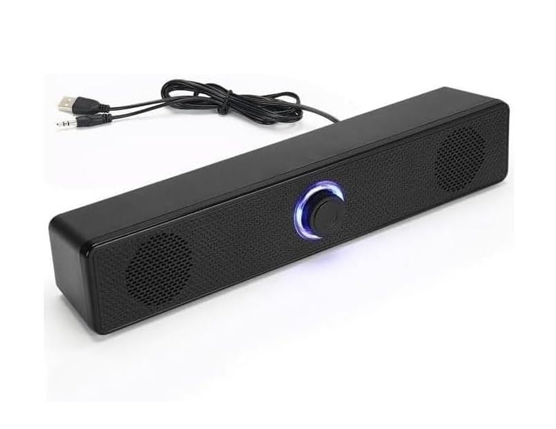 Computer Speaker, Sandbar style, High-Quality Material and Powerful Sound, Wired USB and Audio jack (X-12)