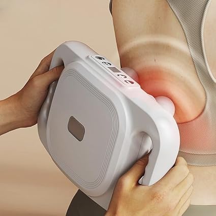 1 PCS Deep Tissue Neck and Back Massage Gun – 4 Heads Muscle Massager for Men & Women, Full Body Pain Relief Tool for Lower Back, Neck, Legs (White)