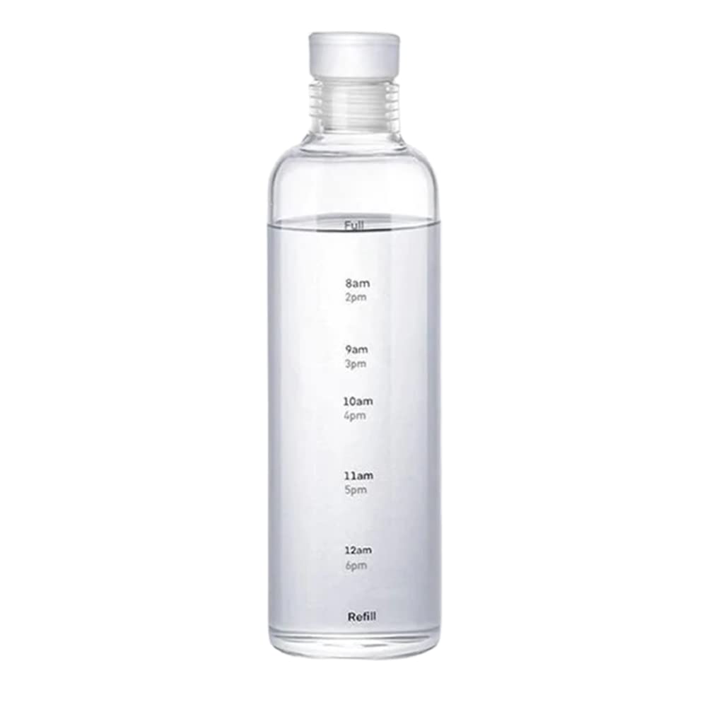 500ml Acrylic Water Bottle With Creative Time Markers Leakproof - 1 Piece Random Color