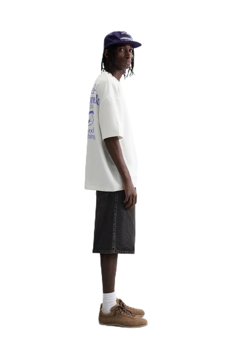 ZARA Contrast Print T- shirt, Oyster-white
