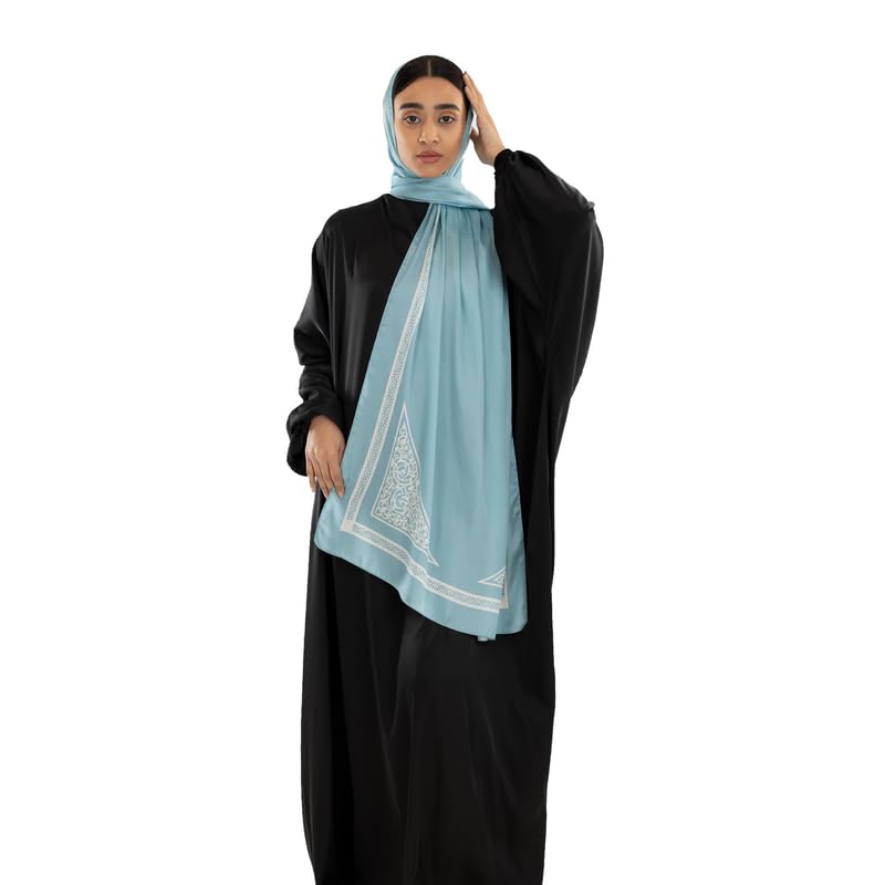 ART MOOD HOME Prayer Wear Satin - Isdal Al-Qubba Blue - Black Isdal Only One Size