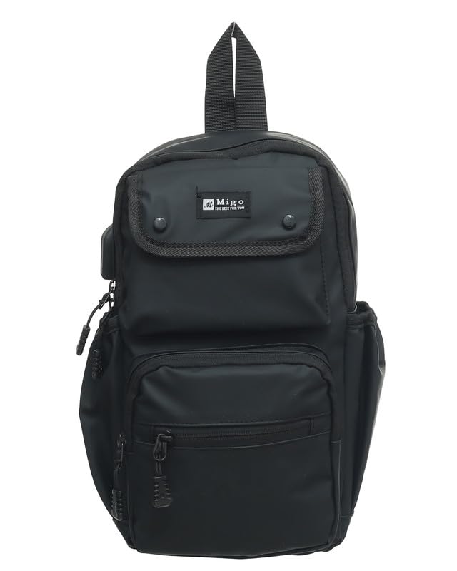 Migo Front Cross Bag, 40 cm x 16 cm x 5 cm Size, Black