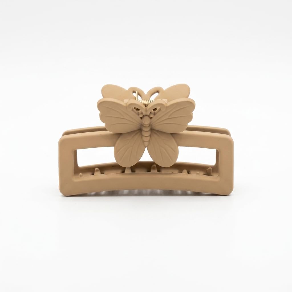 Catch Up Rectangle Butterfly Hair Claw Clip for Women & Girls – Elegant Butterfly Design Rectangular Hair Clip, Strong Hold Non-Slip Grip, Lightweight Stylish Daily Hair Accessory