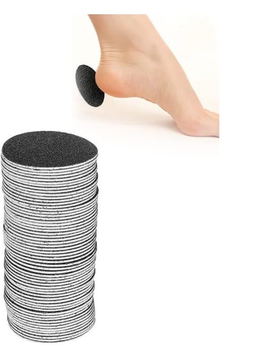 60 Replacement Sandpaper Discs, 80 Grit, Foot Care Accessories for Electric Dead Feet File,Replacement Hard Skin Callus Removal Tool, Black