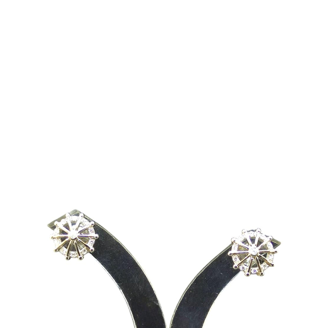 Women's 925 Swiss Silver White Gold Plated Earrings Studded With Genuine Swiss Zircon Stones "Bold EyE"