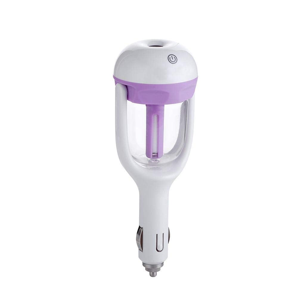 Car Aroma Humidifier, Auto Mini Portable Travel Car Air Humidifiers, Cool Mist Air Purifier Freshener Aromatherapy Essential Oil Diffuser For Home Office Baby Travel (Purple)