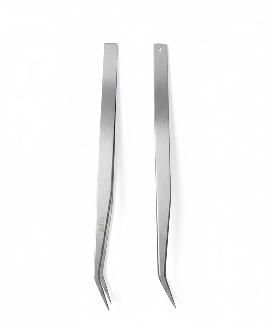 High Precision Tweezers Stainless Steel Straight Curved Tweezers Used for Mobile Phone Repair Smart Watch Repair Damaged Devices