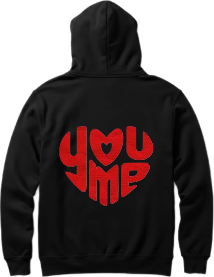 YOU ME VaIentine coupIe Hoodie Black