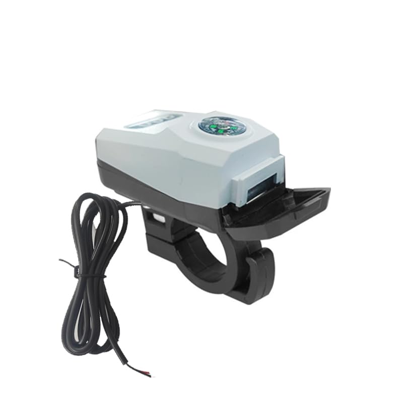 KaberTrade KaberTrade Motorcycle Scooter Motorcycle Portable Charger Waterproof with Compass (White in Black Code:9605)
