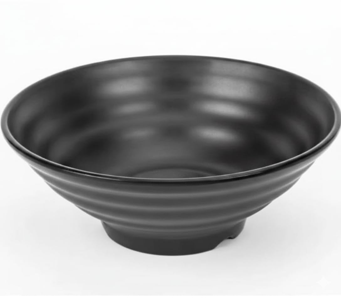 Home Care NN-87 21cm Deep Black Melamine Plate Spacious Break-Resistant Dining, Pack of 1 - Black Melamine