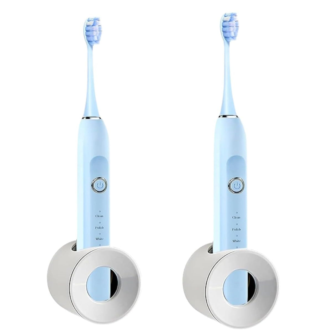 Toothbrush Holder, Wall Mount Self-Adhesive Bathroom Organiser, Universal No-Drill Installation, Set of 2