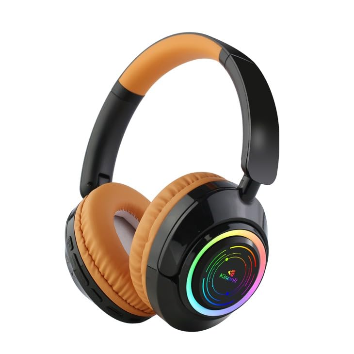 Kisonlii-A16 Wireless Gaming Headset – Bluetooth RGB Headphones with Microphone, Stereo Sound, Foldable Design, Compatible with Mobile, PC & PS4/PS5