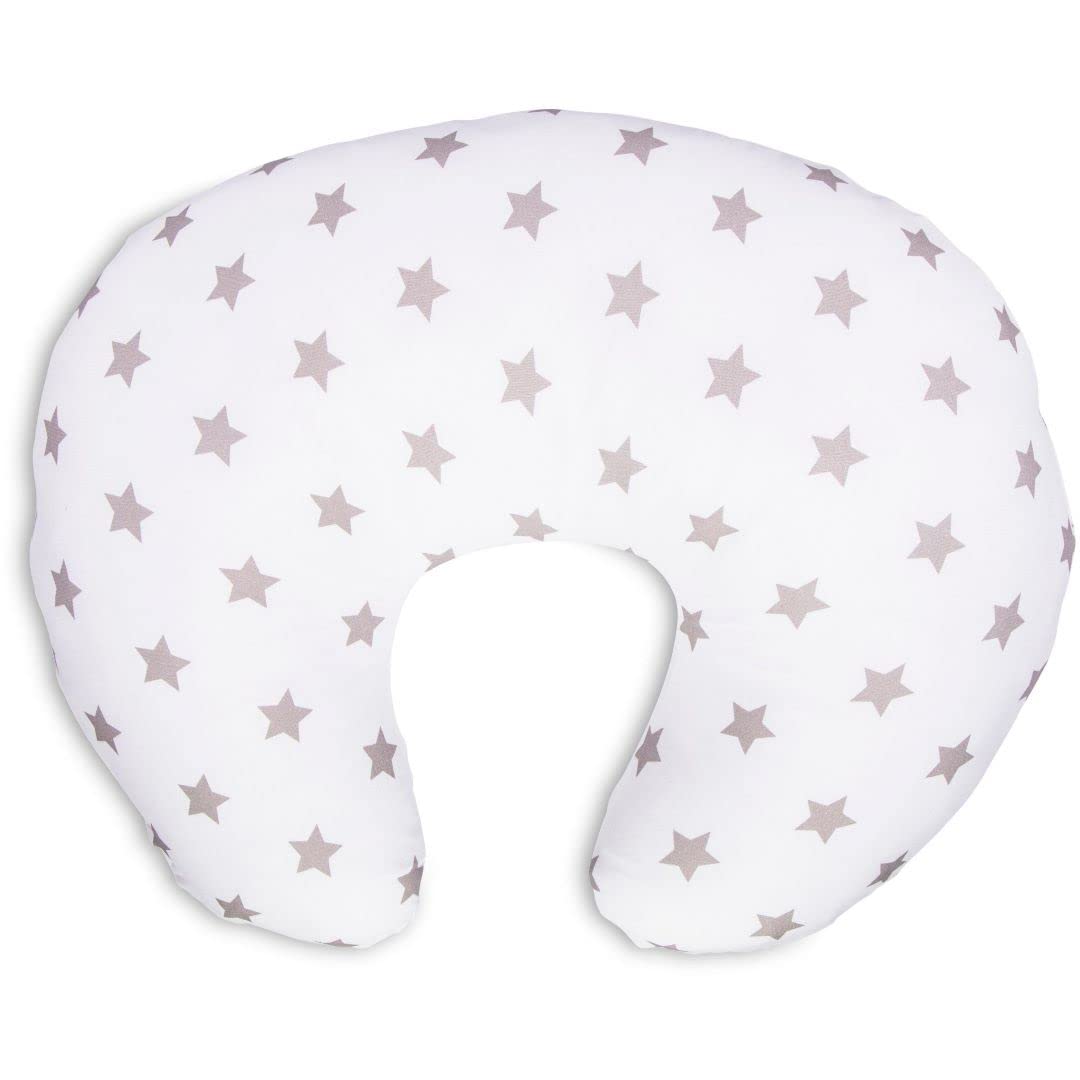 Moro Moro 3 5-In-1 Multi-Function Nursing And Pregnancy Pillow - Cotton Maternity Cushion - Silver Star Print