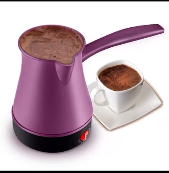 Instant Coffee Pot, Electric Turkish Coffee Maker Pot Design, 800 Watts, Plastic 3 Cups…H