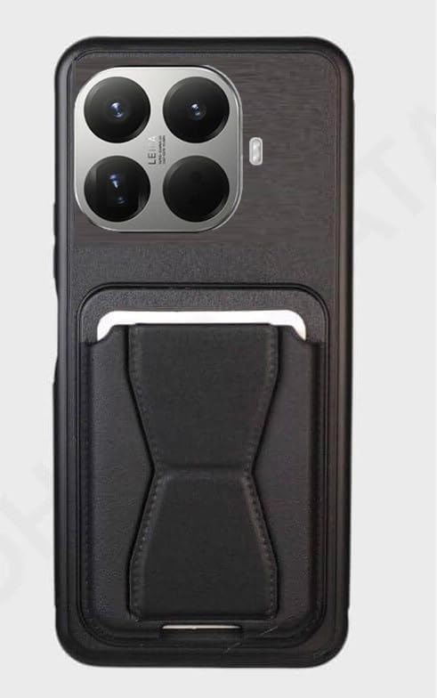 Case For Xiaomi 15T Pro, Multi-Functional Magnetic Vertical & Horizontal Stand Case, Slim Cute Silicone Protective Kickstand Holder Phone Case (Black)