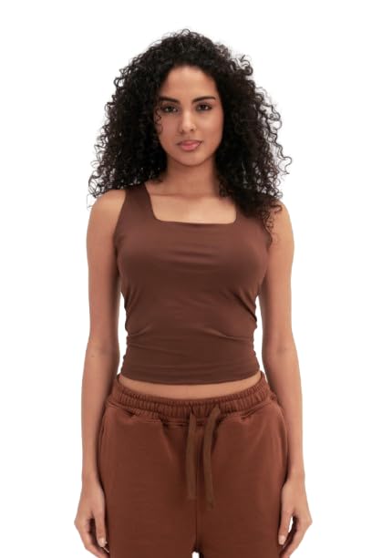 Womens Square Neck Double-Layer Tank Top BT007-CHO Modern (pack of 1)